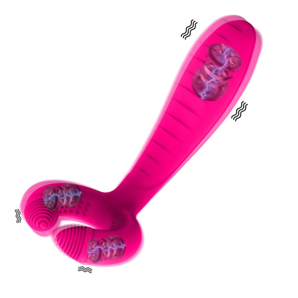 Double Penetration Nipple Clitoris Vagina Penis Stimulator Massager 3 Motors
