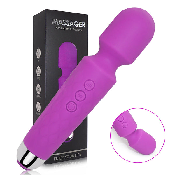 Clitoris G Spot Vibrator AV Stick Powerful USB Rechargeable Dildo Stick Female Vibration Stimulator