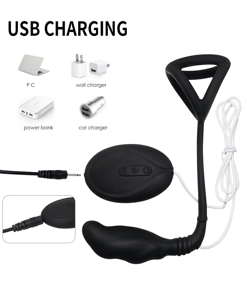 Wireless Vibrator Prostate Massager Male Penis Ring Remote Control Anal Plug Sex Toys