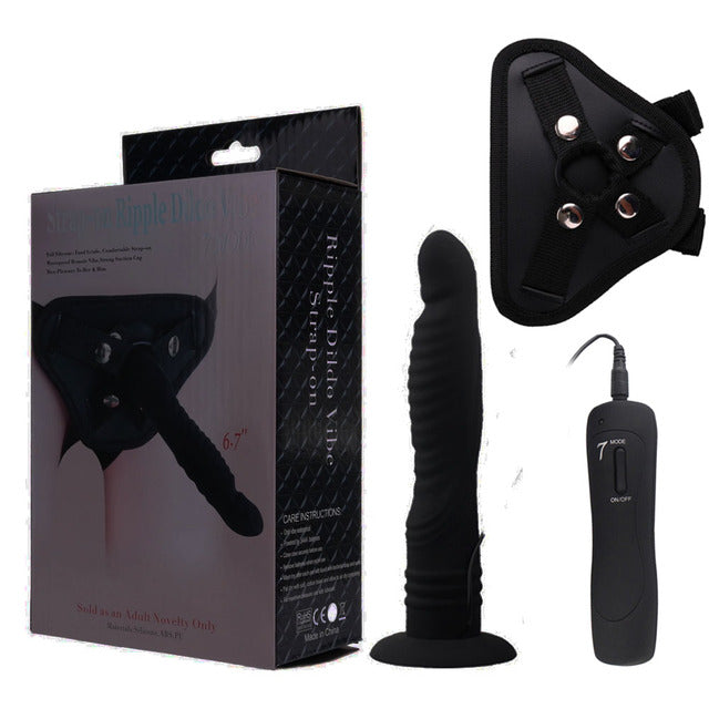 Strapon Dildo Vibrator for Women 7 Speed Remote Control Strap on Anal Butt Plug Sex Toys