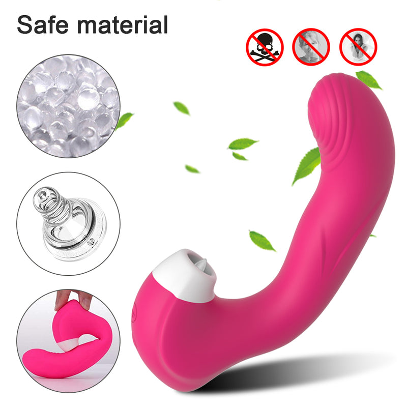 3 in 1 Clitoral Vagina Sucking Licking Vibrator Female G Spot Vibrating