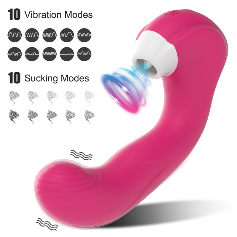 3 in 1 Clitoral Vagina Sucking Licking Vibrator Female G Spot Vibrating