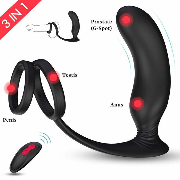 Anal Sex Toys Male Vibrators Penis Ring 9 Vibration Mode Wireless Remote Control