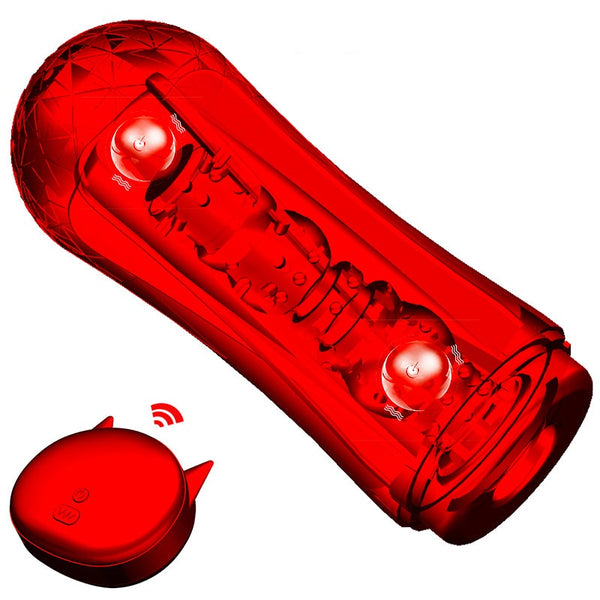 Red Male Masturbator Vaginal Sex Toys, Remote Control Vibrator Vagina Adult Vacuum Cup